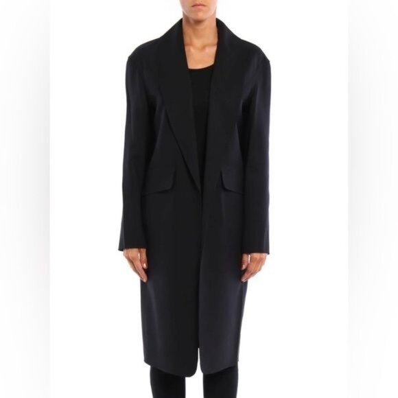 Alexander Wang Stretch Wool Unstructured Coat in Black - Picture 3 of 8